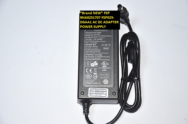 *Brand NEW* FSP 9NA0251707 FSP025-DGAA1 5.0V 5.0A 5V 5A AC DC ADAPTER POWER SUPPLY